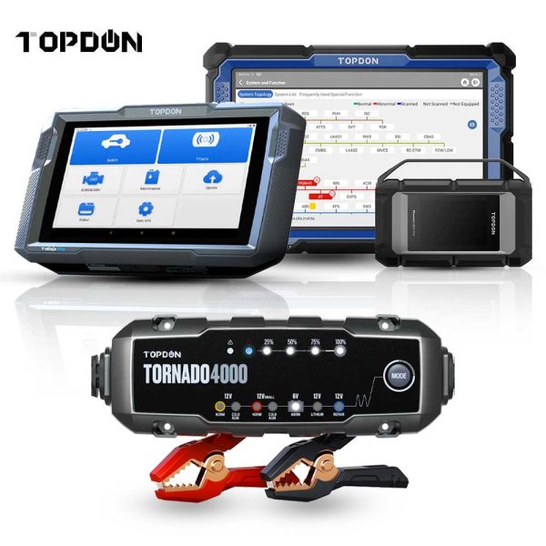 TOPDON Phoenix Smart Diagnostic Scanner with T-Ninja Pro Key Programmer and TORNADO 4000 Battery Charger Online now - Image 2