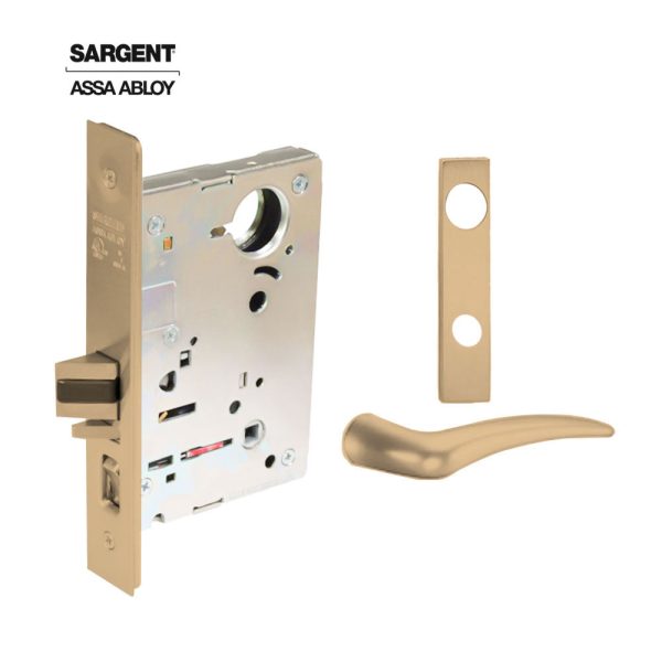 Sargent - 8237 - Classroom Mortise Lock - Heavy Duty Standard Cylinder - SFIC - Keyed Alike - Escutcheon Trim Function - Grade 1 - US9 (Bright Bronze, Clear Coated) For Discount - Image 2