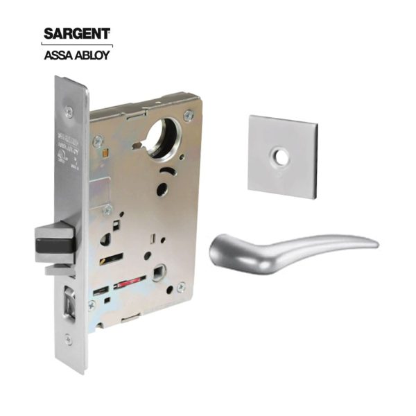 Sargent - 8237 - Classroom Mortise Lock - Heavy Duty Less Cylinder - LFIC - Key Code - Rose Trim Function - Grade 1 - WSP (White Suede Powder Coat) For Cheap - Image 2