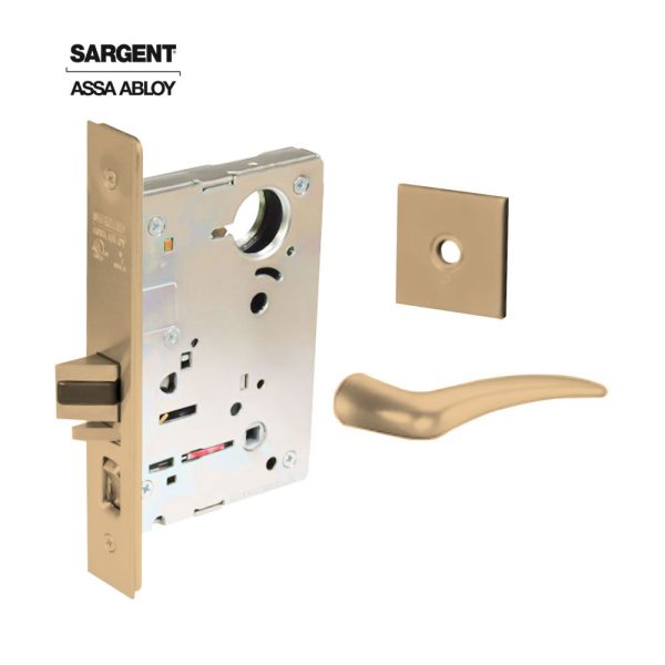 Sargent - 8204 - Storeroom Mortise Lock - Heavy Duty Standard Cylinder - SFIC - Rose Trim Function - Grade 1 - US9 (Bright Bronze, Clear Coated) Discount - Image 2