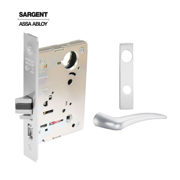 Sargent - 8204 - Storeroom Mortise Lock - Heavy Duty Less Cylinder - LFIC - Keyed Different - Escutcheon Trim Function - Grade 1 - WSP (White Suede Powder Coat) For Sale - Image 2