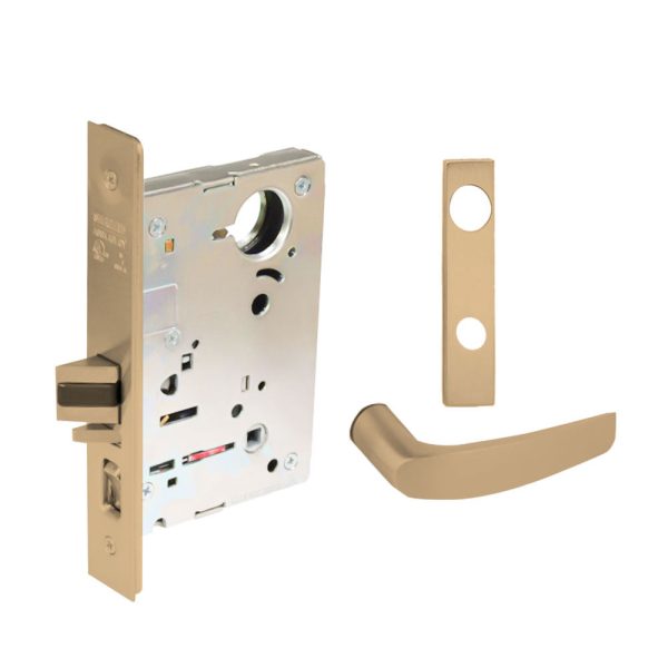 Sargent - 8237 - Classroom Mortise Lock - Heavy Duty Standard Cylinder - SFIC - Keyed Alike - Escutcheon Trim Function - Grade 1 - US9 (Bright Bronze, Clear Coated) For Discount - Image 3