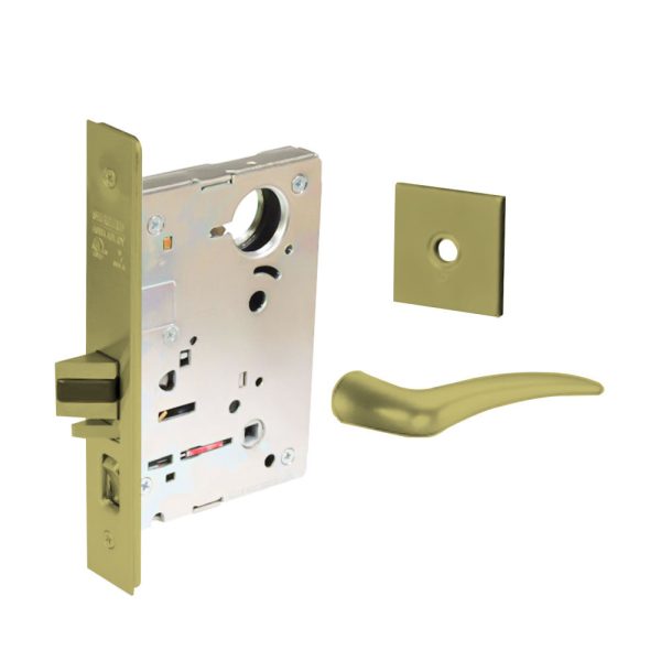 Sargent - 8237 - Classroom Mortise Lock - Heavy Duty Less Cylinder - LFIC - Key Code - Rose Trim Function - Grade 1 - US4 (Satin Brass, Clear Coated) Discount