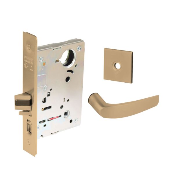 Sargent - 8237 - Classroom Mortise Lock - Heavy Duty Standard Cylinder - LFIC - Key Code - Rose Trim Function - Grade 1 - US9 (Bright Bronze, Clear Coated) Cheap - Image 3