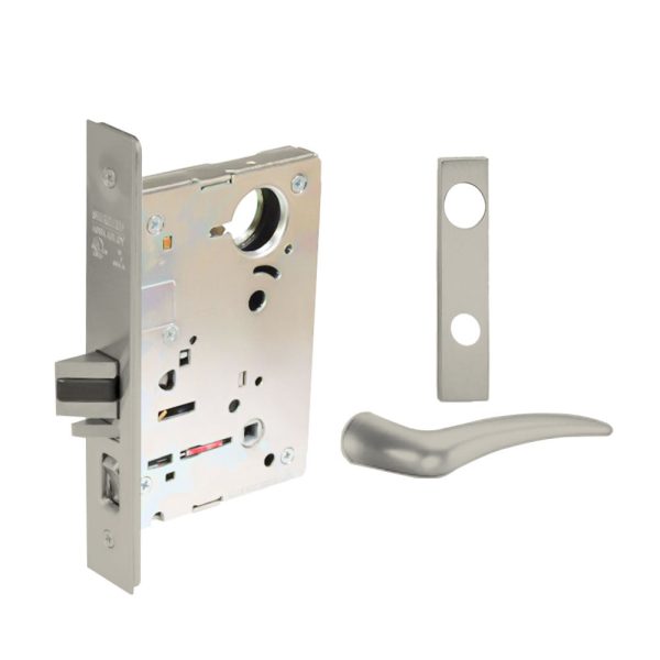 Sargent - 8204 - Storeroom Mortise Lock - Heavy Duty Less Cylinder - LFIC - Keyed Different- Escutcheon Trim Function - Grade 1 - US14 (Bright Nickel Plated, Clear Coated) on Sale