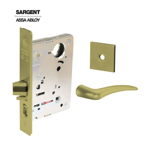 Sargent - 8237 - Classroom Mortise Lock - Heavy Duty Less Cylinder - LFIC - Rose Trim Function - Grade 1 - US4 (Satin Brass, Clear Coated) Sale - Image 2