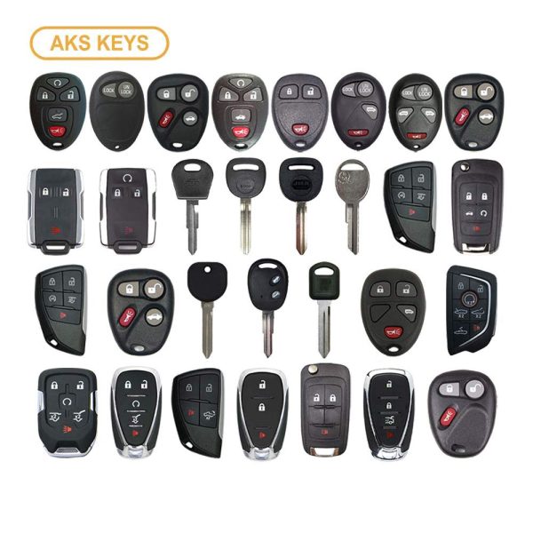 AKS KEYS Aftermarket Starter Pack with 30 Chevrolet Remotes, Shells, Key Blanks and Transponder Keys Cheap - Image 2