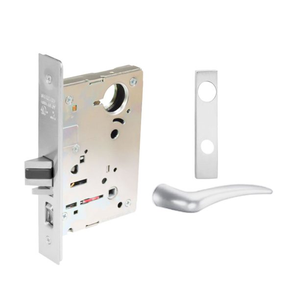 Sargent - 8204 - Storeroom Mortise Lock - Heavy Duty Less Cylinder - SFIC - Key Code- Escutcheon Trim Function - Grade 1 - WSP (White Suede Powder Coat) For Sale