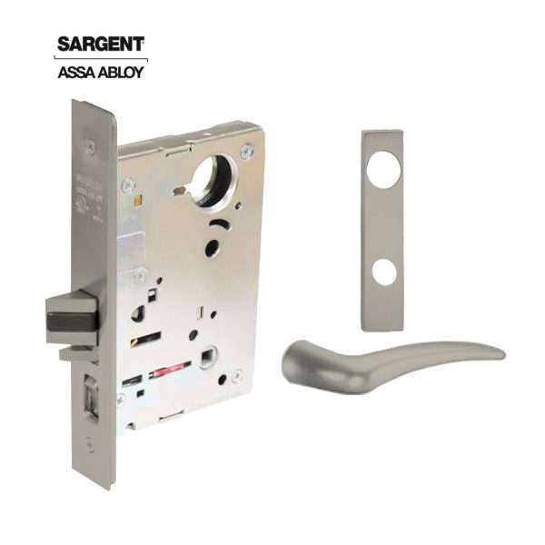 Sargent - 8204 - Storeroom Mortise Lock - Heavy Duty Standard Cylinder - SFIC - Keyed Alike - Escutcheon Trim Function - Grade 1 - US15 (Satin Nickel Plated, Clear Coated) For Discount - Image 2