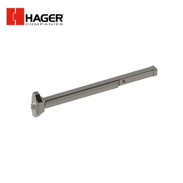 HAGER - 4701 - Rim Exit Bar Wide Stile Pushpad 48 Fire-rated Device Exit Only - Aluminum Cheap - Image 2