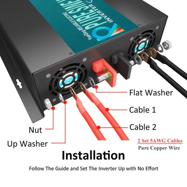 RBP - 2500W Power Inverter 12VDC, 24VDC and 48VDC to 120VAC Pure Sine Wave High Frequency Off Grid Solar Inverter Hot on Sale - Image 5