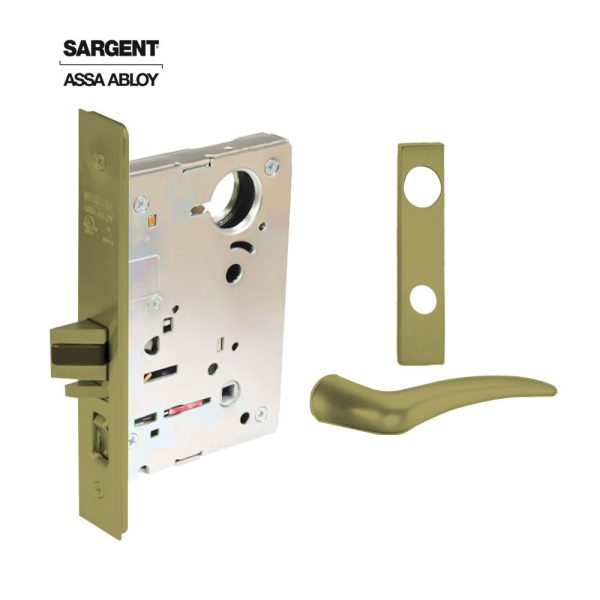 Sargent - 8204 - Storeroom Mortise Lock - Heavy Duty Less Cylinder - SFIC - Keyed Alike - Escutcheon Trim Function - Grade 1 - US4 (Satin Brass, Clear Coated) For Discount - Image 2