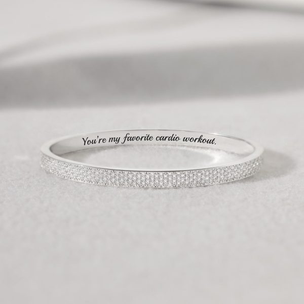 My Favorite Cardio Workout Pavé Mantra Bangle For Discount - Image 4