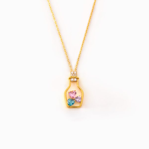 Nana s Valentines 1-5 Heart Birthstone Wish Bottle Necklace Online Hot Sale