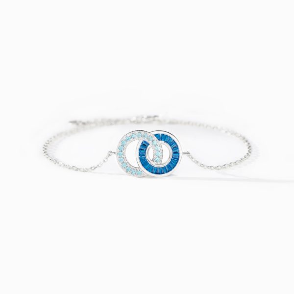 Husband & Wife Silver Gold Chain Linking Circles Bracelet Fashion