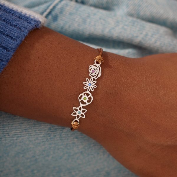 1-8 Birth Flowers Leather Bracelet Hot on Sale - Image 3