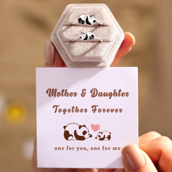 Mother&Daughter Together Forever Panda Ring Set Cheap - Image 3