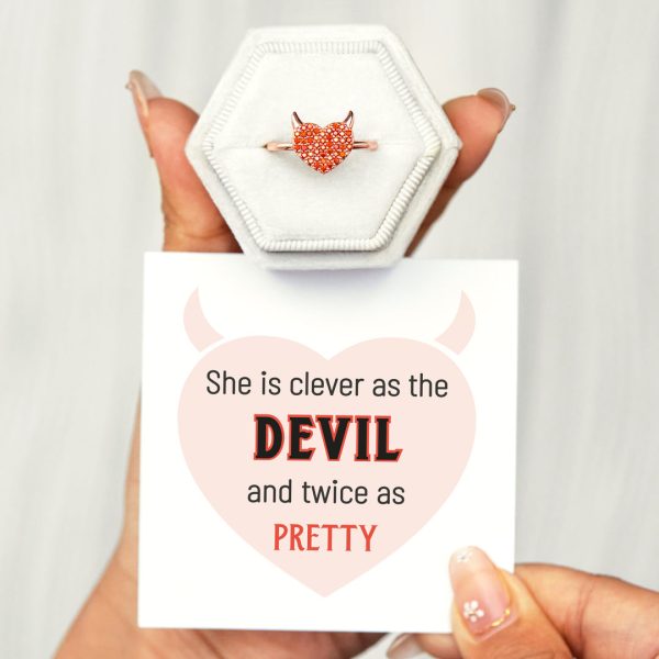 She Is Clever As A Devil Heart Ring Cheap - Image 3