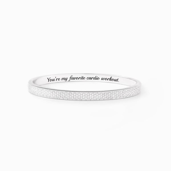 My Favorite Cardio Workout Pavé Mantra Bangle For Discount
