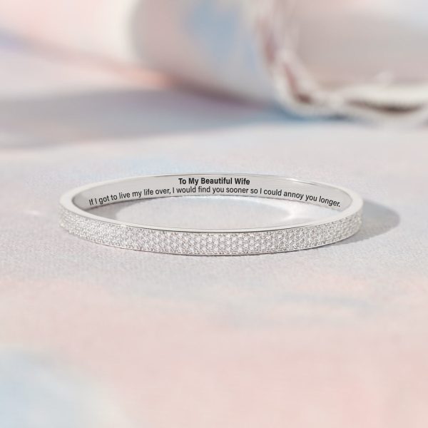 I Would Find You Sooner Pavé Mantra Bangle Sale - Image 2