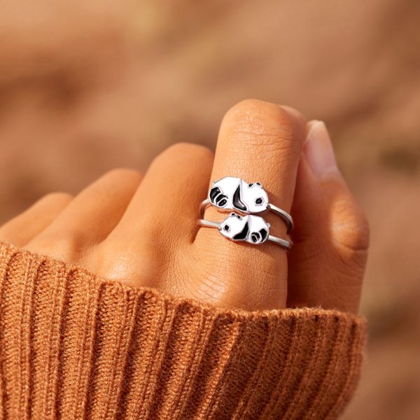 Mother&Daughter Together Forever Panda Ring Set Cheap - Image 5